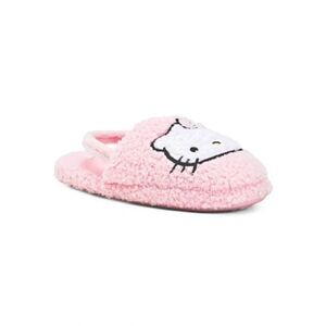 NWT HELLO KITTY Fluffy Scuff Baby Pink Slippers (Toddler Little Kid) Sz XL 11/12